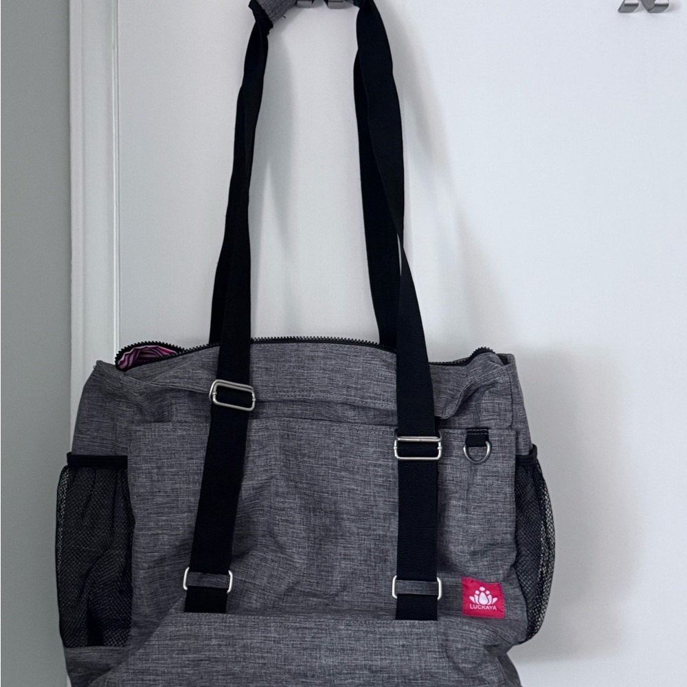 Gray and Black Tote Bag